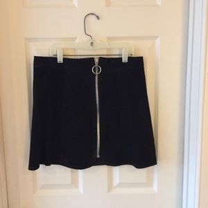 Black structured suede Zara high waisted skirt